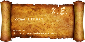 Kozma Efraim névjegykártya
